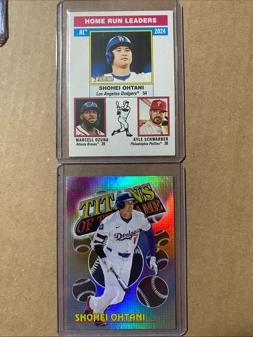 Holographic Shohei Ohtani Card  
HR  Shohei Ohtani , M Ozuna, K.  Schwarber